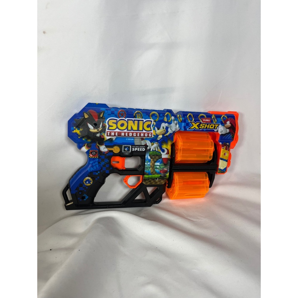 Zuru X-Shot Sonic the Hedgehog Skins Dread Blaster Blue Orange Dart Gun Toy